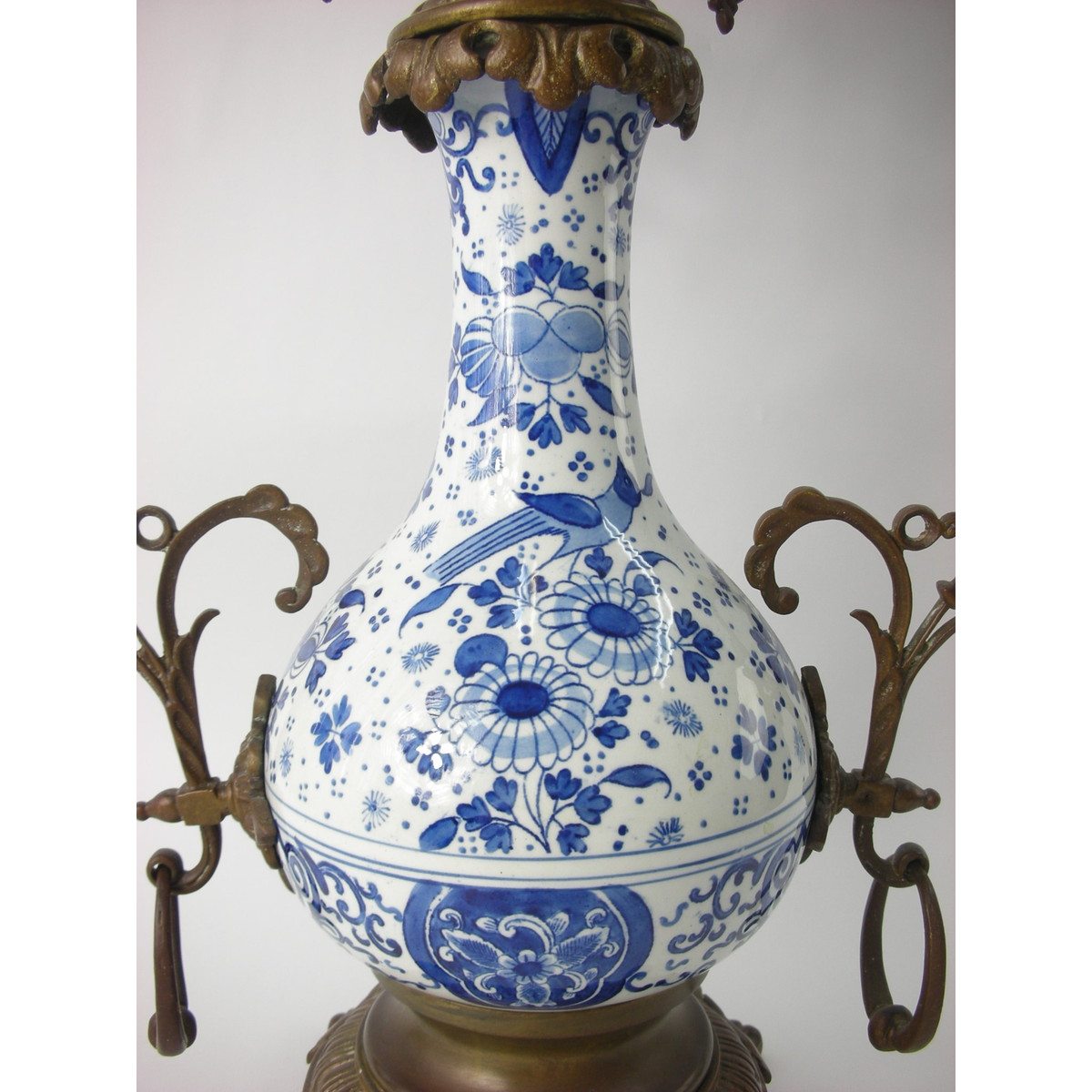 オランダデルフト焼き幸運を呼ぶ月と天使の陶器オーナメント