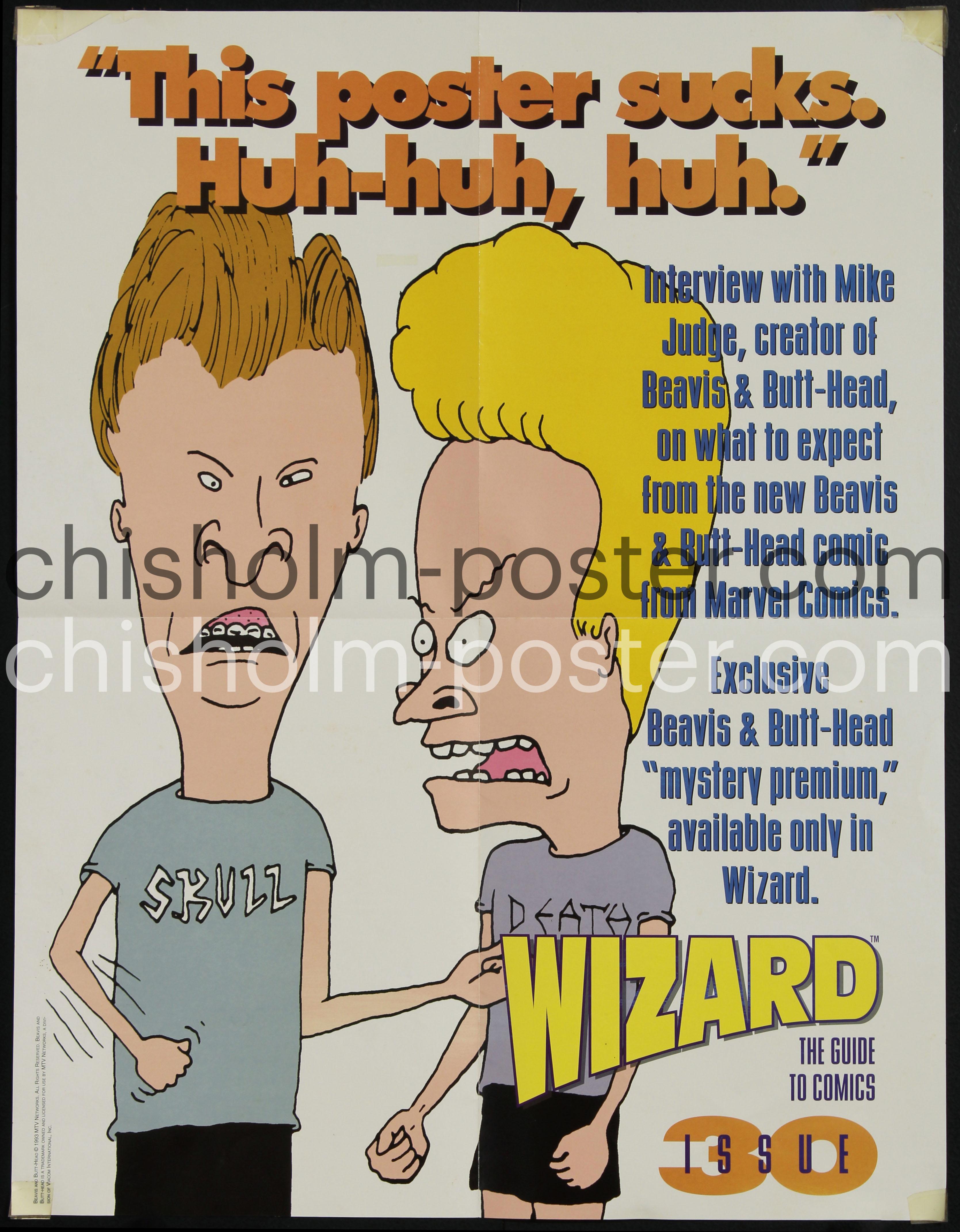 ☆Beavis and Butthead☆ ポスター Vintage MTV ☆Beavis and Butthead