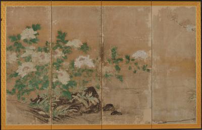 紙本着色孔雀牡丹図 [洞春寺] - 山口市の歴史文化資源 - 山口市ウェブ