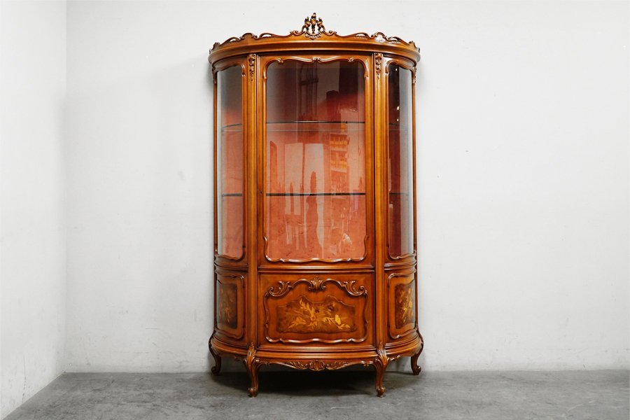 mayumi】ロココ調 ガラスキャビネット猫脚 家具 お姫様 ローラアシ