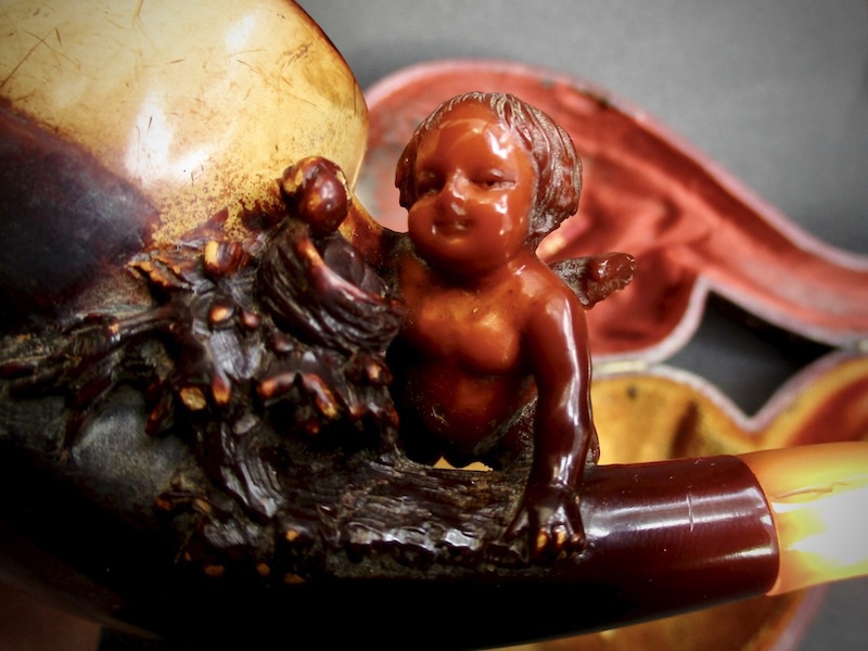 アンティーク パイプ 海賊 髑髏 船長 彫刻 メシャム 人物彫刻 煙管