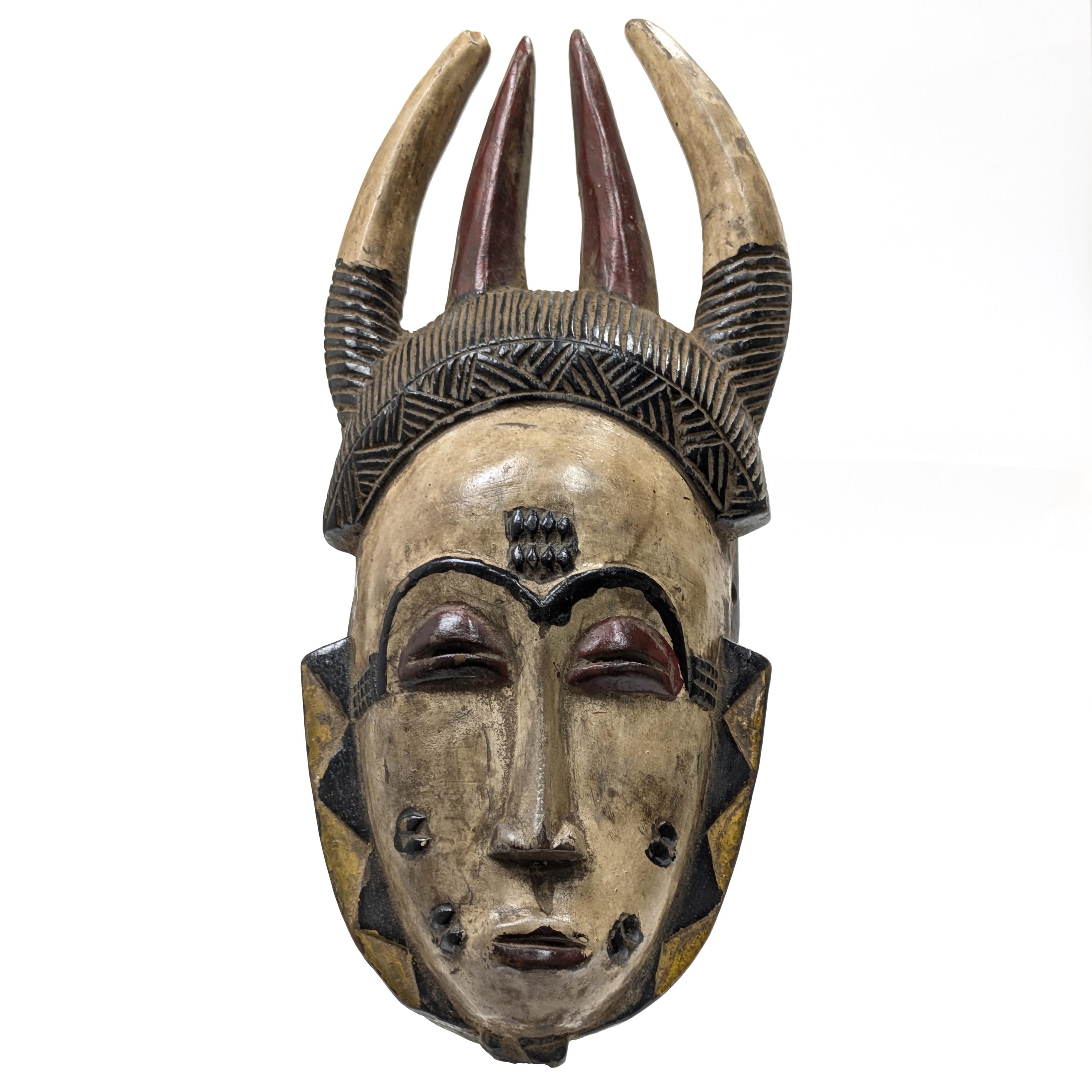 アフリカ 仮面 コートジボワール バウレ族のマスク アンティーク木彫面
