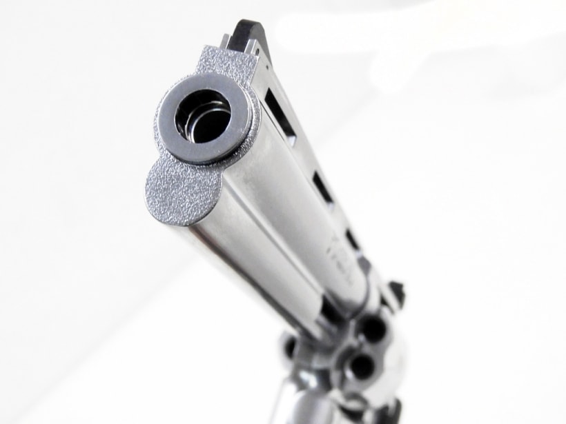 タナカガスリボルバー メッキ6インチ箱、付属品なし