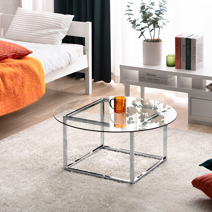 unico ガラスローテーブル UNICOウニコ/ガラスローテーブル