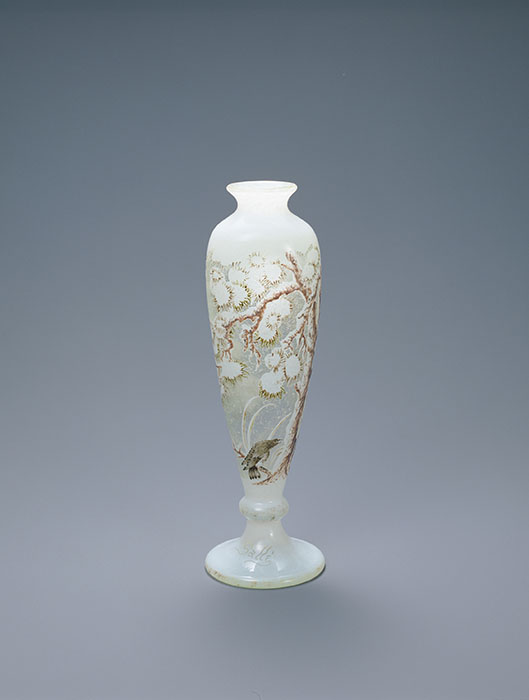 ◇美術館級◇エミール・ガレ/図鑑掲載作品/被せガラス花瓶/ウラン