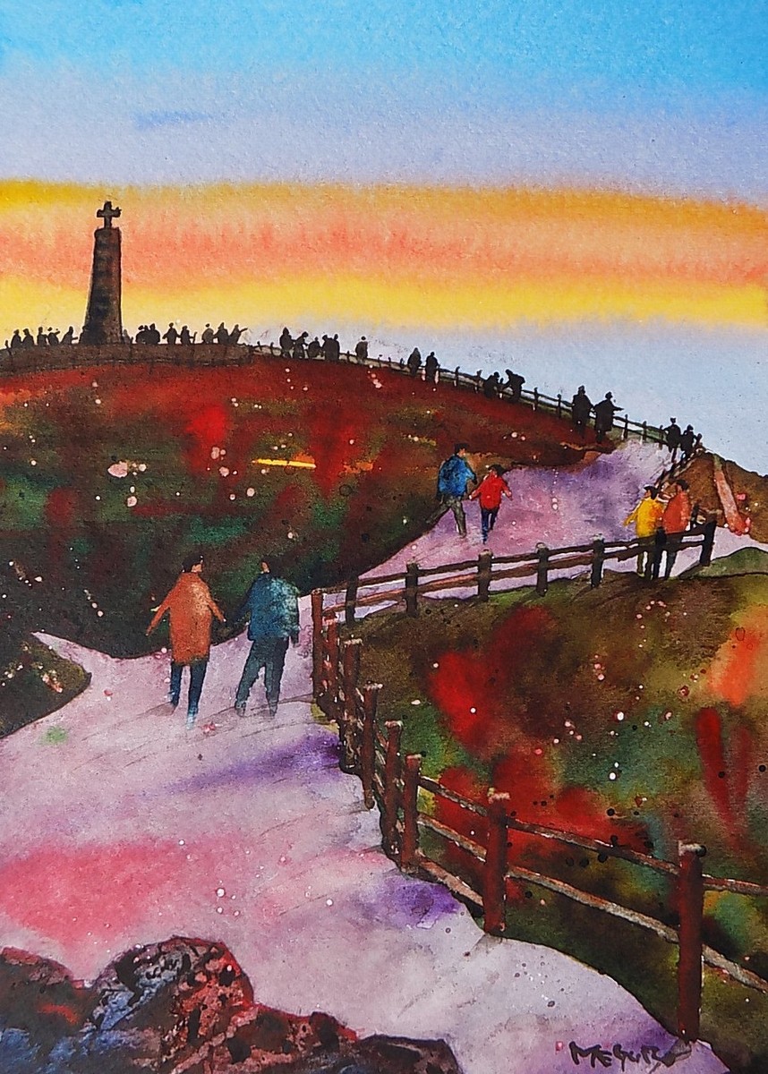 め*か様 【雪の降る日】アクリル画 F3 風景画 絵画 め*か様 【雪の降る