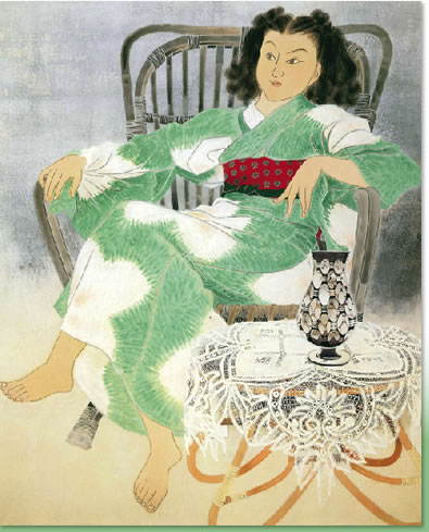 小倉遊亀【オグラユキ】1928年作胡瓜滋賀県立近代美術館所蔵陶額レア品