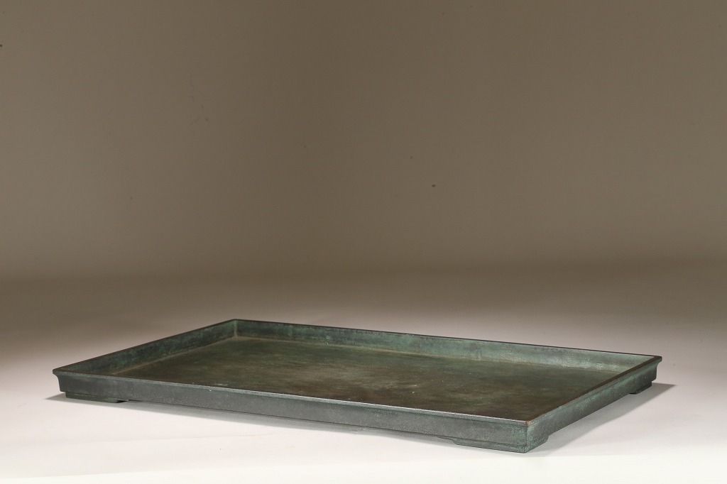 原田峯雲 青銅外縁長方水盤 | 雨竹亭オンラインショップ