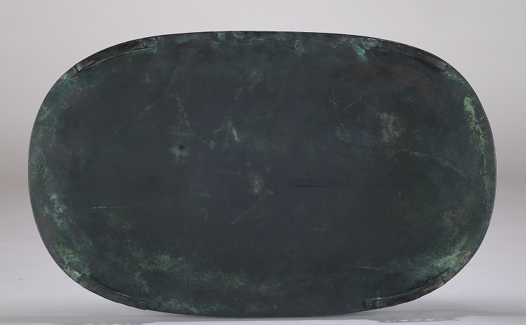 古銅渦文足楕円水盤 | 雨竹亭オンラインショップ