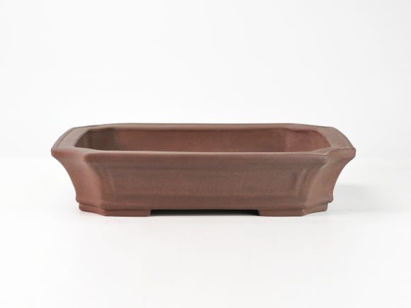 鳥泥長方窓入 盆栽鉢 12号 鉢幅38cm×奥行き30cm×高さ9cm を販売｜盆栽