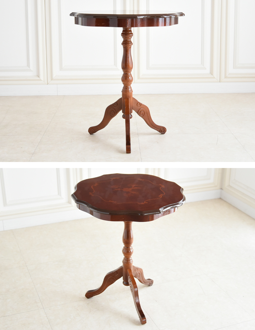 アンティーク 象嵌 サイドテーブル 猫脚 アールヌーボー 西洋家具 検