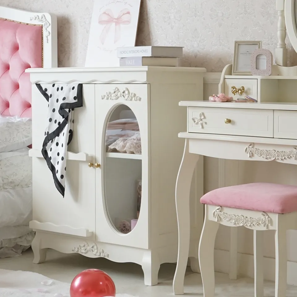 ステラリボン 姫系 推し活キャビネット(チェスト) ホワイト 幅75cm