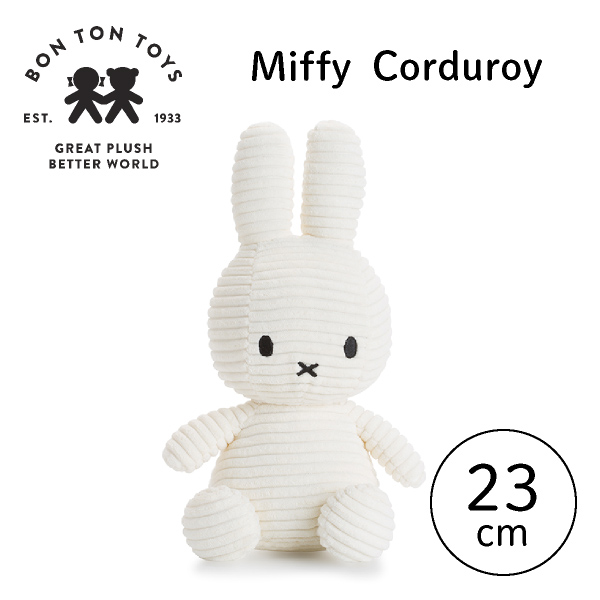 Miffy Corduroy ミッフィーぬいぐるみ 23cm ホワイト｜出産祝いの通販