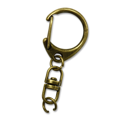 キーホルダー金具 ナス型 アンティーク青銅風 50個