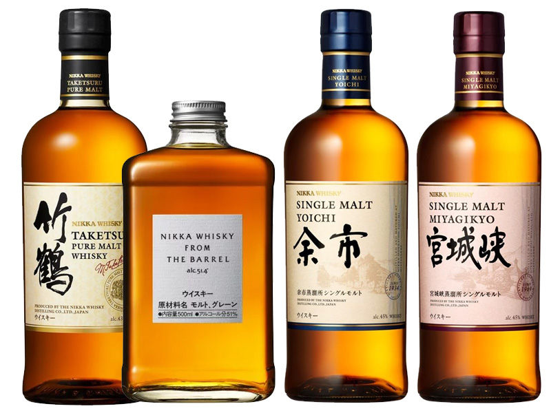 ニッカ 竹鶴、余市、宮城挟、フロム・ザ・バレル 4本セット