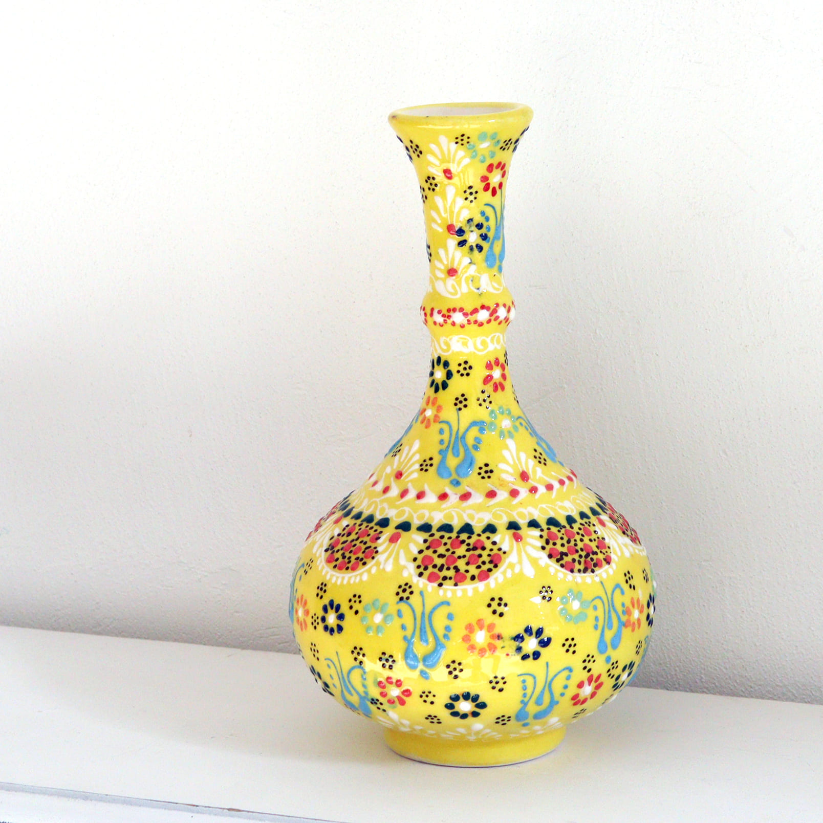 トルコ陶器 花瓶 一輪挿し フラワーベース 高さ20×直径12cm フラワー