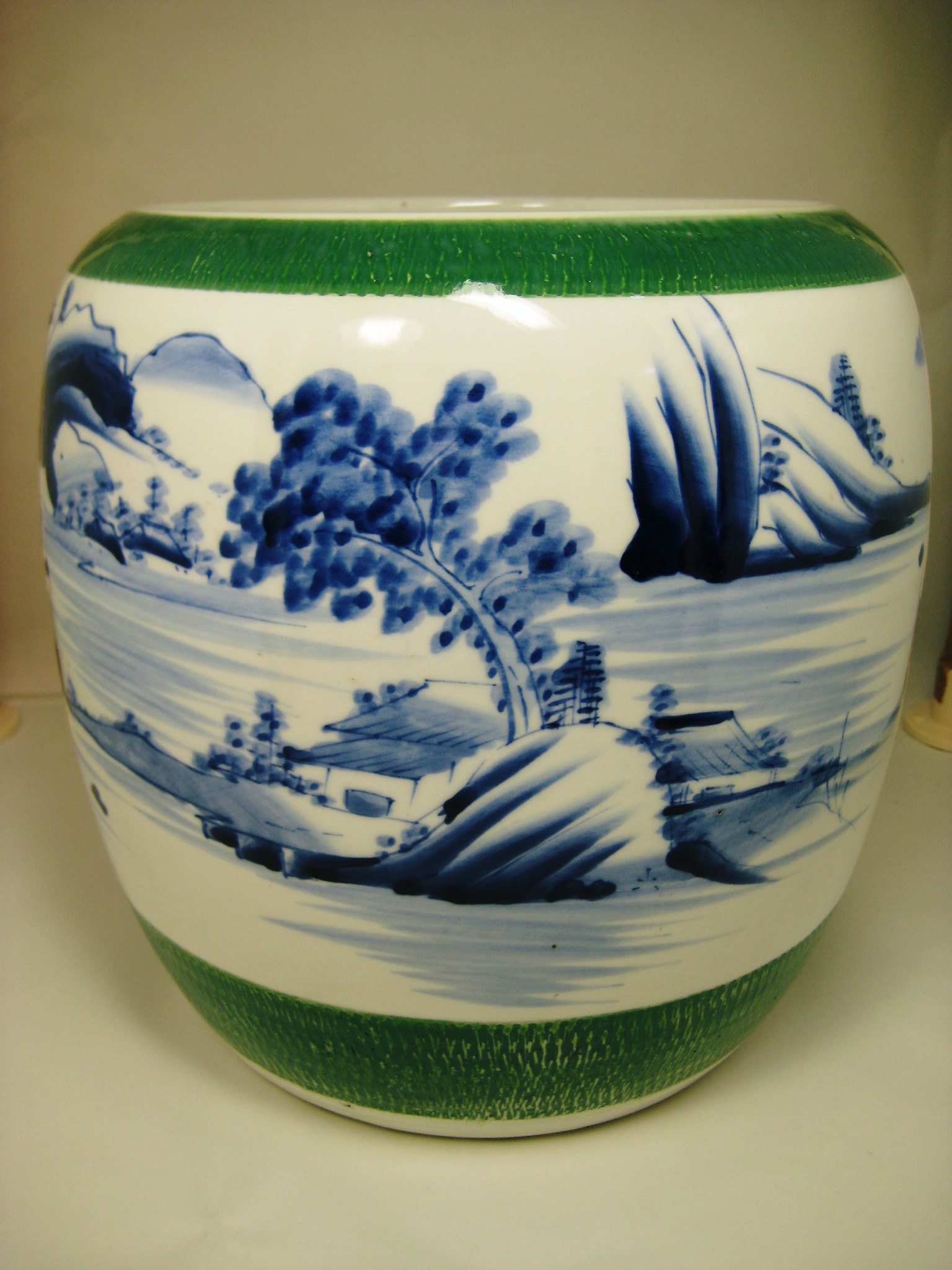 伊万里焼 安藤広重 東海道五拾三次窓絵 十錦手 火鉢 /骨董/時代物