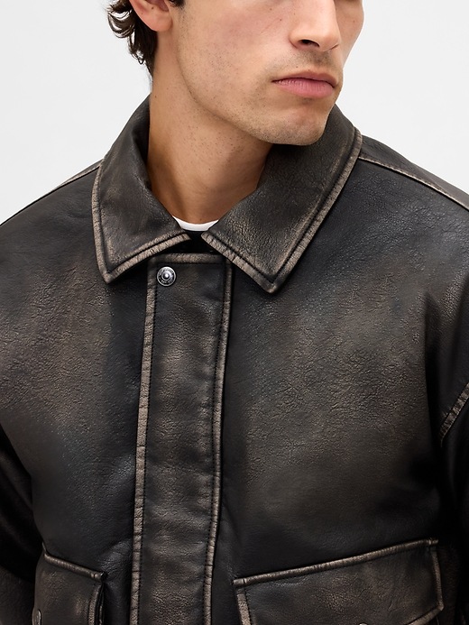 Recycled Vegan Leather Bomber Jacket | Gap