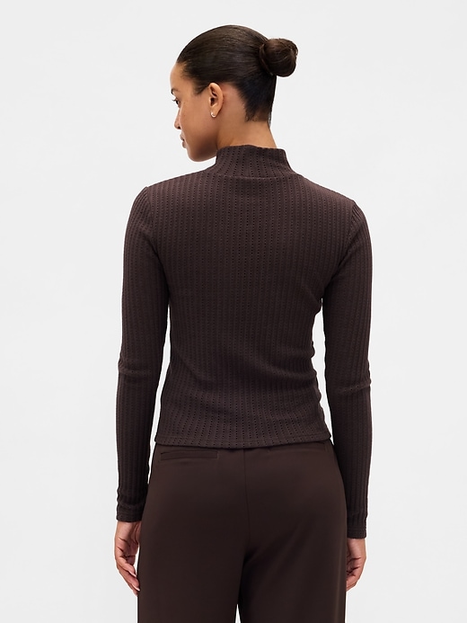 Pointelle Rib Crop Turtleneck | Gap