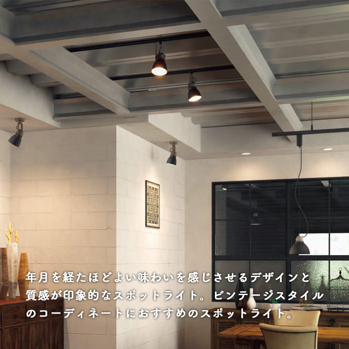 vintage-style スポットライト ブラック・60W相当 | ダクトレール用