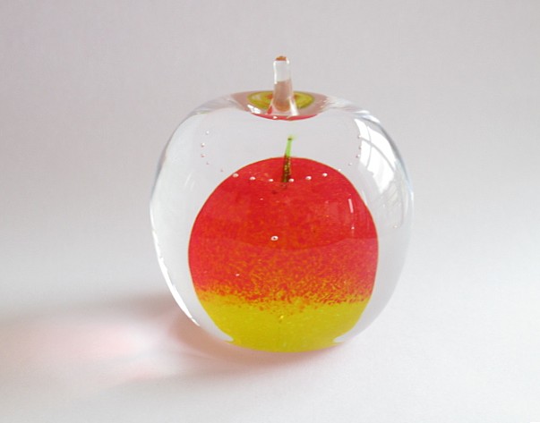 ⚛️ガラス作家＊ノグチミエコ⚛️ ガラスペーパーウェイト 赤富士