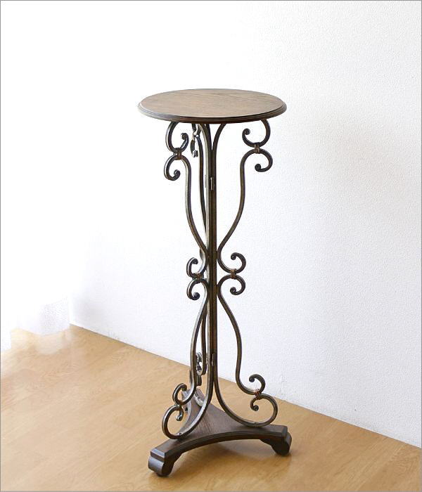 フラワースタンド 木製 花台 おしゃれ アンティーク アイアンとウッド