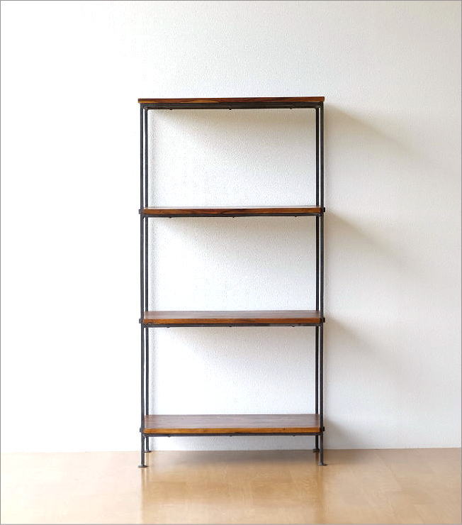 シェルフ 木製 アイアン 本棚 おしゃれ シンプル アジアン 飾り棚