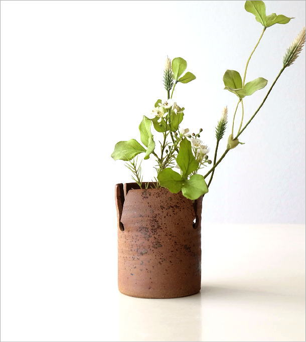 花器 陶器 花瓶 おしゃれ 和陶器花入 四方切 [mkn1271] | ギギliving