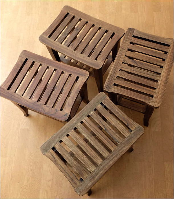 新生活を彩るシンプルな木製/ベンチ/スツールチェア/ウォルナット 新