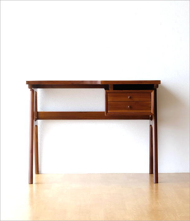 チーク デスク 机 無垢材 天然木 木製 シンプル コンパクト おしゃれ