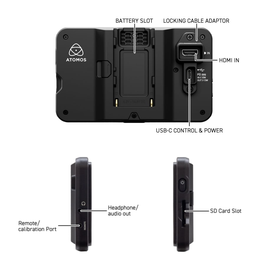 ATOMOS アトモス SHINOBI外部モニター +バッテリー2個・高速充電器