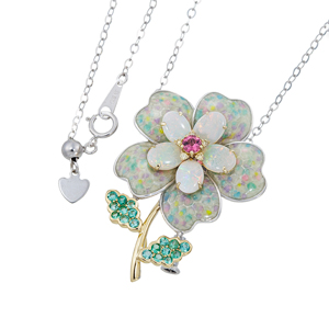 GSTV パラジウムシルバー950 マザーオブパール ブローチ ペンダント