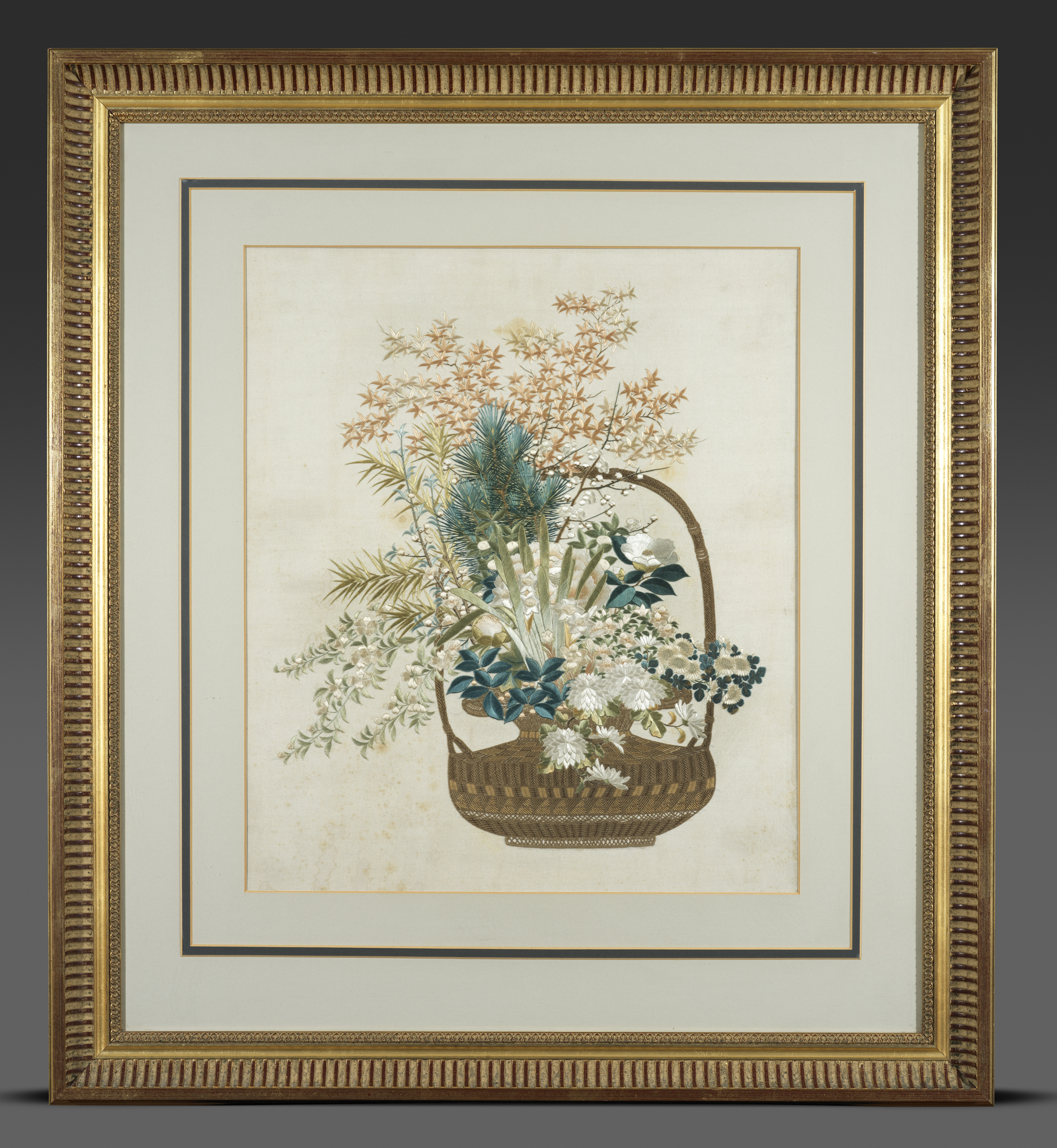 押し花アート額【タテ54cm×ヨコ45cm】 墨絵アレンジ お値引き価格