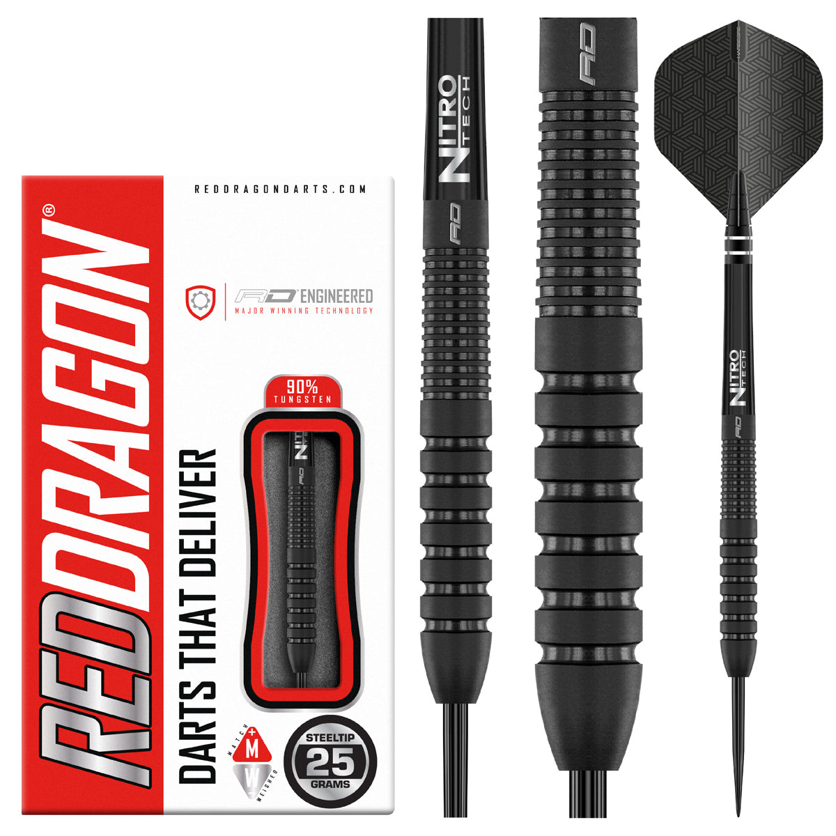Phantom 90% Tungsten Steel Tip Darts by Red Dragon – Double Top Darts