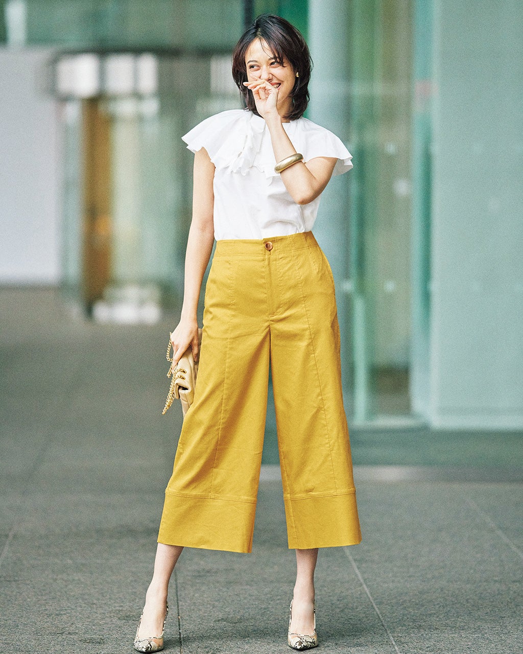 艶ストレッチリネン・ワイドパンツ/DoCLASSE