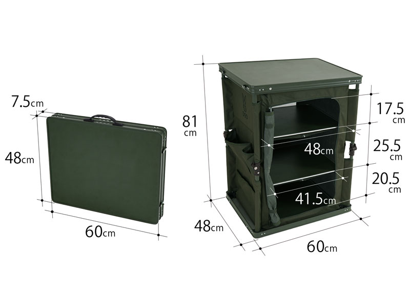 マルチキッチンテーブル（カーキ） TB1-38-KH - DOD（ディーオーディー