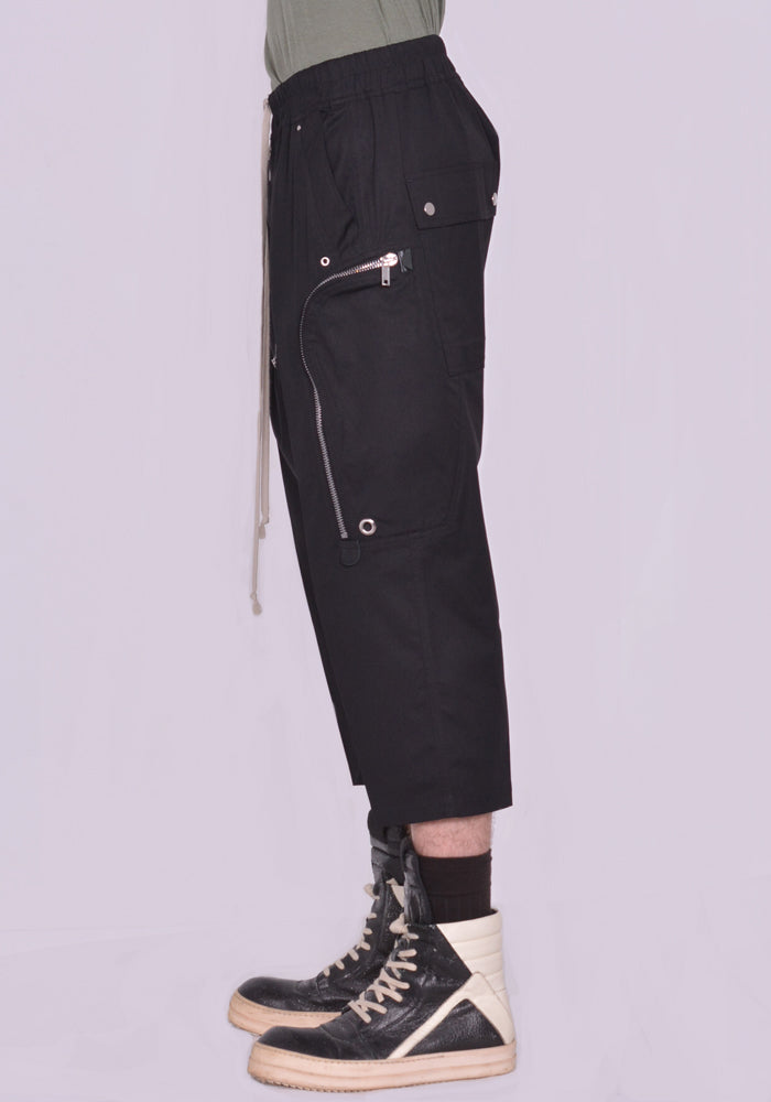 RICK OWENS MEN BAUHAUS BELA CROPPED PANTS BLACK SS23 | DOSHABURI Shop