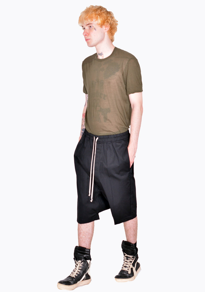 RICK OWENS RICK'S PODS SHORTS COTTON BLEND BLACK FW22 | DOSHABURI Shop