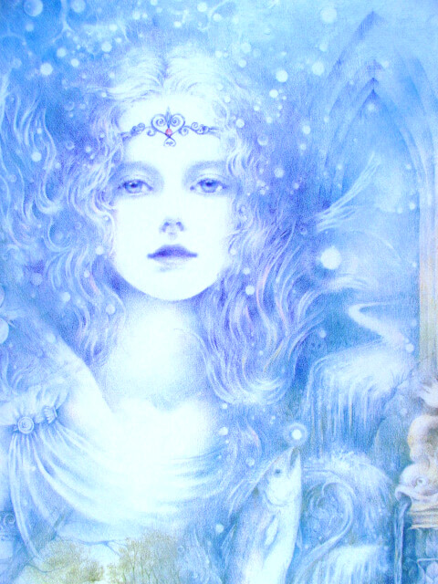 きたのじゅんこ 版画 水の精 きたのじゅんこ 版画 水の精 きたの