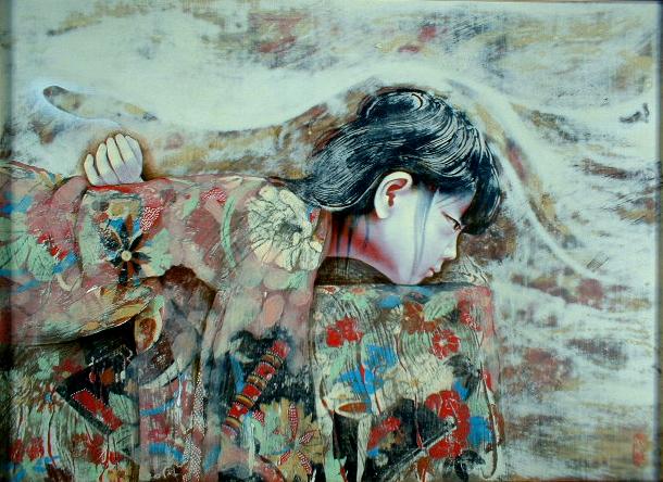 智内兄助、かたしろ、新品額装付、画集画、状態良好 智内