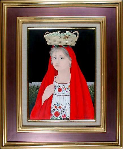 栗原喜依子 メキシコの少女（油彩4F）