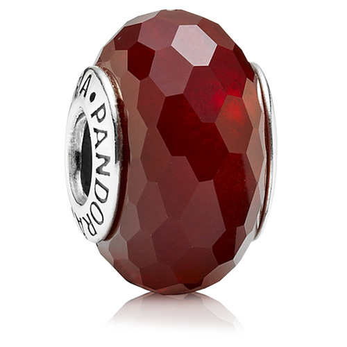 Retired Pandora Red Fascinating Faceted Murano Charm :: Murano