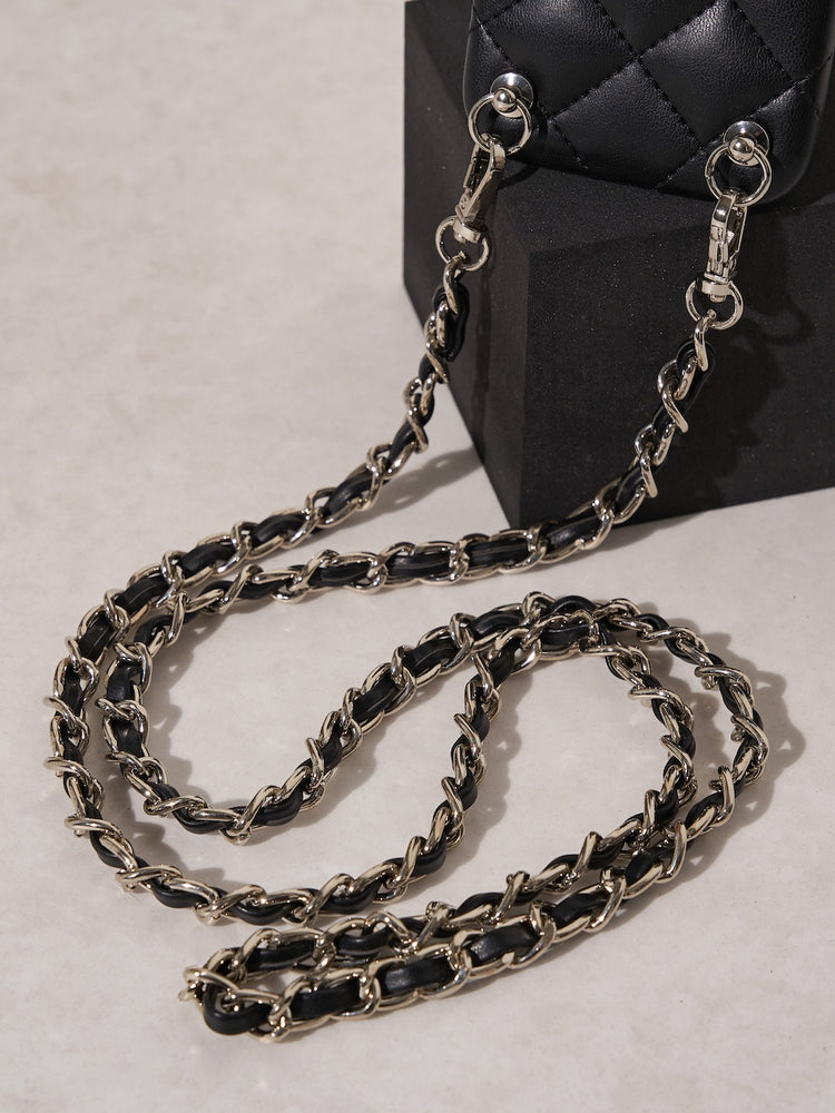 Darich ストーンロゴキルティングiPhoneケース 15 13-14 黒 Darich