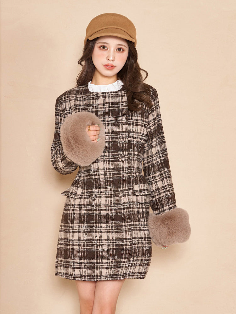 ダーリッチ タックデザインチェックコート ダーリッチ Darich タック