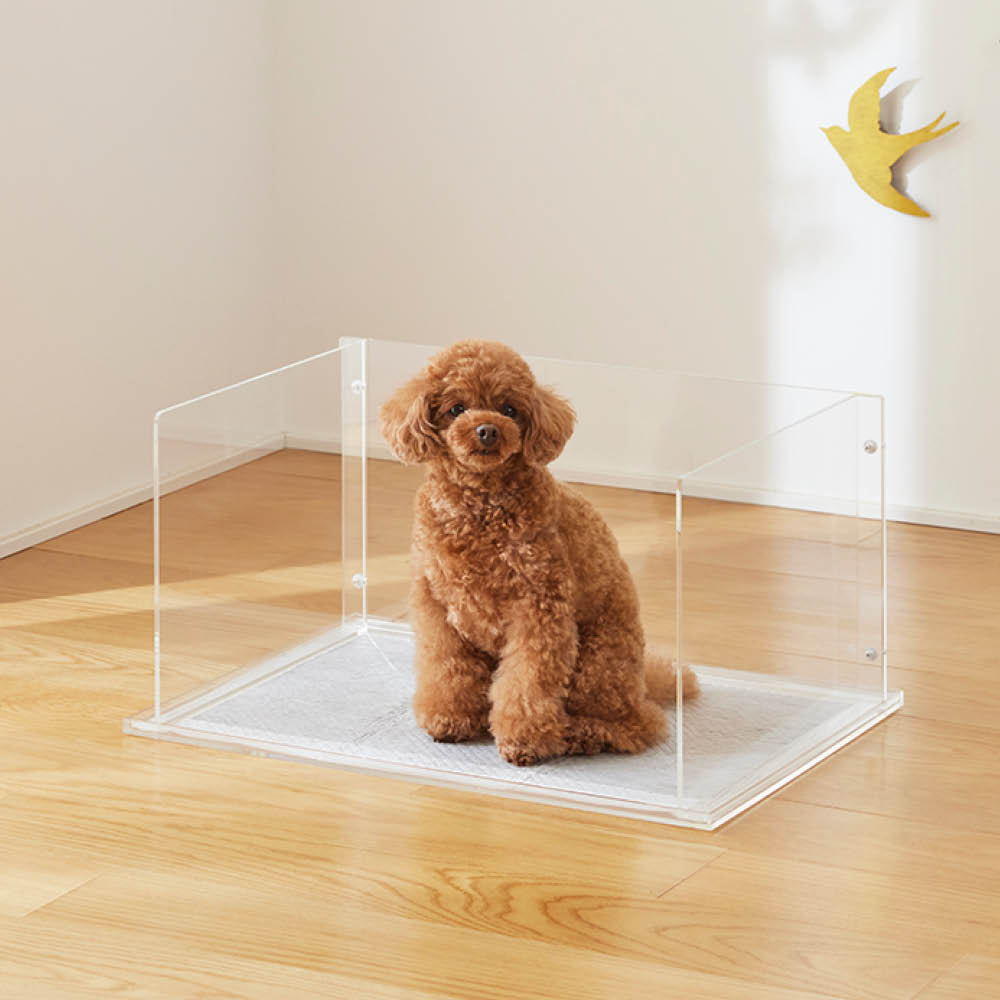 ペットアクリルトイレトレー DAIHUKUtype(w) ワイド※飛散ガード付き