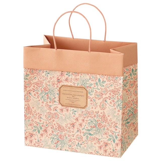 アンティークフラワーペーパーバッグ-3(W260×D160×H260): 手提げ袋