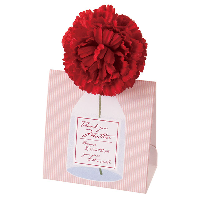 母の日ハンドメイドカード-8／ミニカーネーション(W60×H106