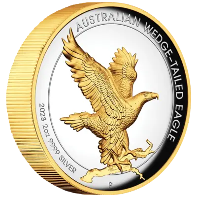 Buy 2 oz Silver Coin - Wedge-Tailed Eagle - Gilded - High Relief