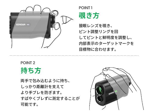 EENOURゴルフレーザー距離計U1000PRO+