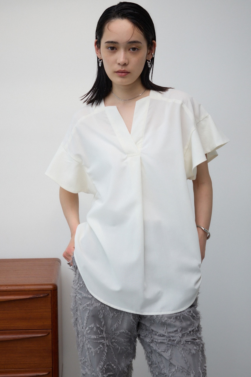 AZUL BY MOUSSY | ラッフルスリーブスキッパーブラウス (シャツ